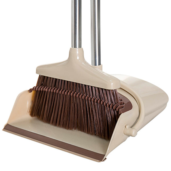 ANMINY Lengthened Collapsible Adjustable Longhandled Broom and Dustpan